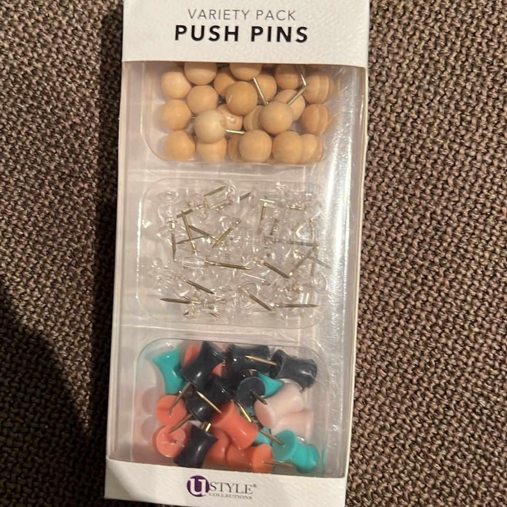 Variety Pack Push Pins Ustyle Collection 80 piece office supply package supplies - Picture 3 of 4